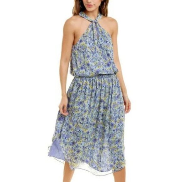 Ramy Brook Kent Paisley Halter Midi Dress Pink Size Small NWT - Picture 1 of 8